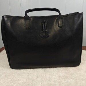 Authenticated Longchamp Paris Vintage Roseau Leather Bag